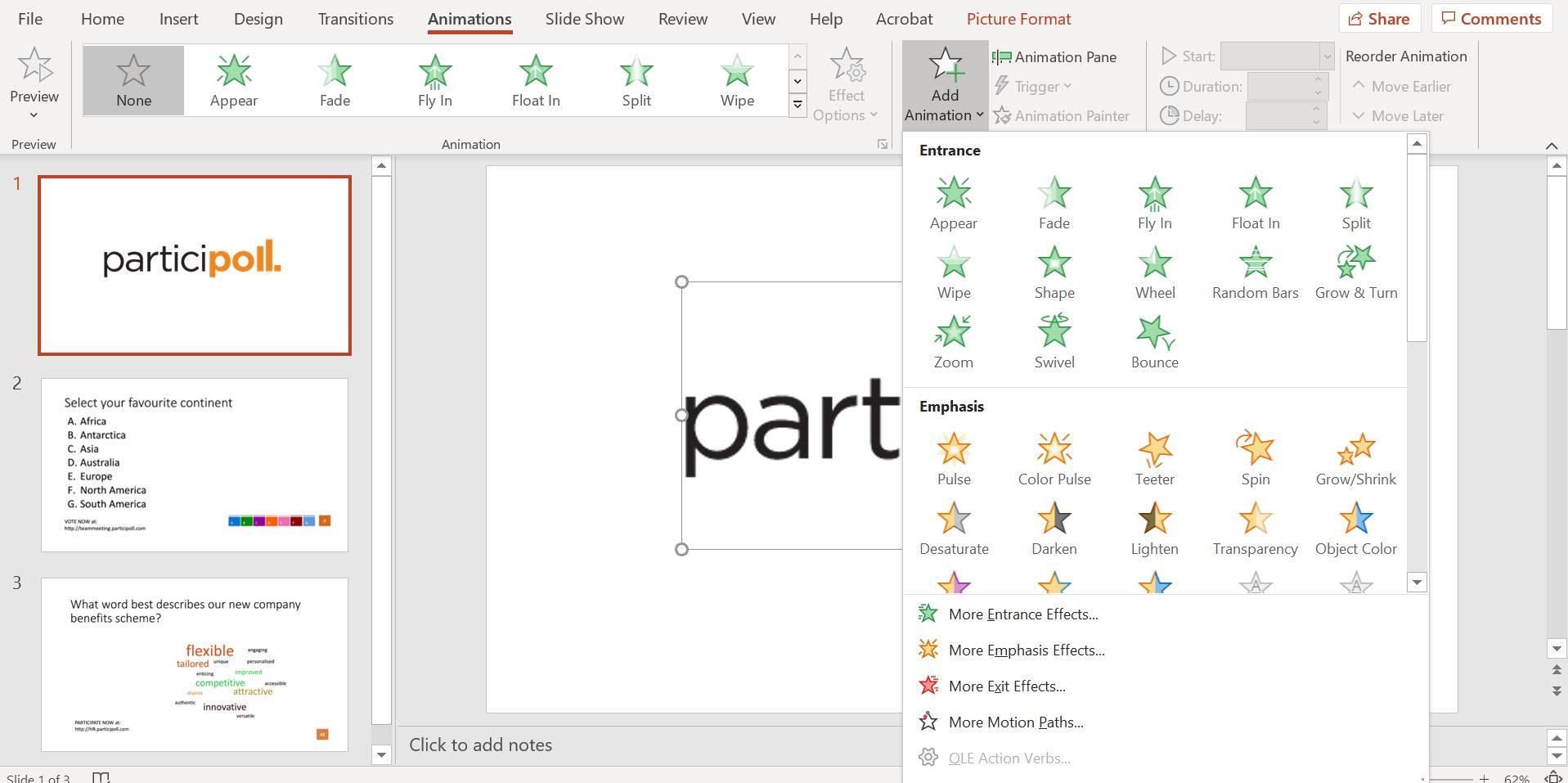 trigger in powerpoint for mac